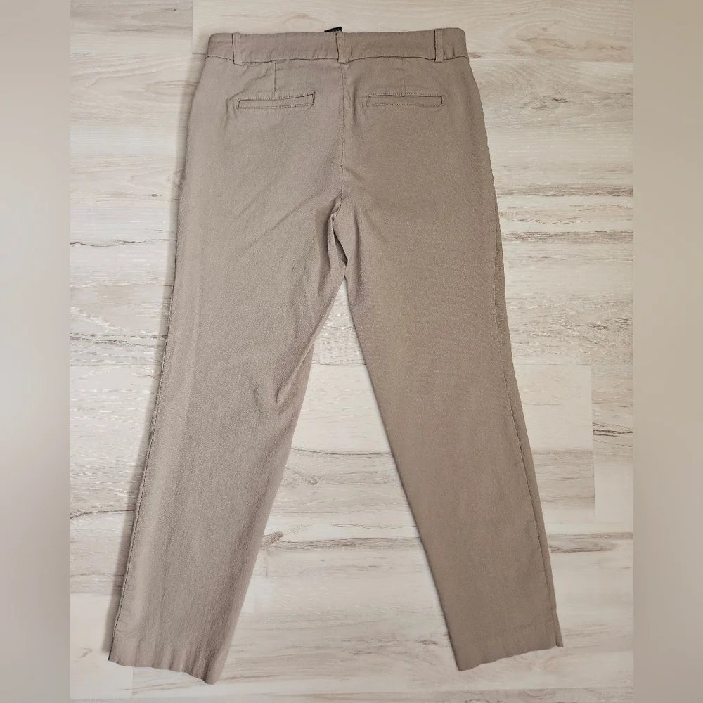 AB StudioTan Khaki Stretch Chino Dress Pants Size 10 Rayon Blend Career Trousers - Picture 8 of 9
